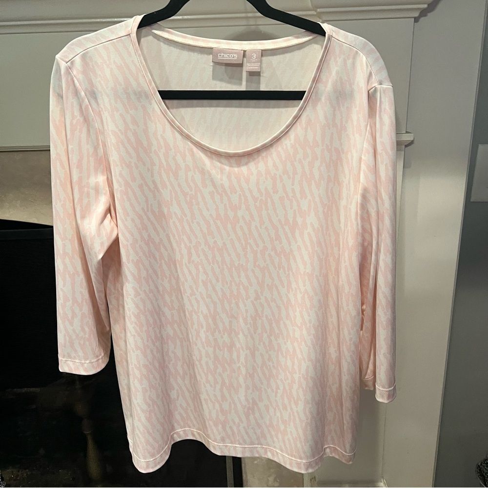 Chico's Light Pink Patterned Women's Top